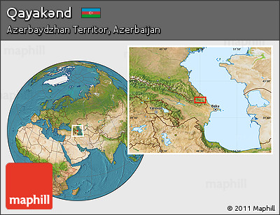 Satellite Location Map of Qayakǝnd