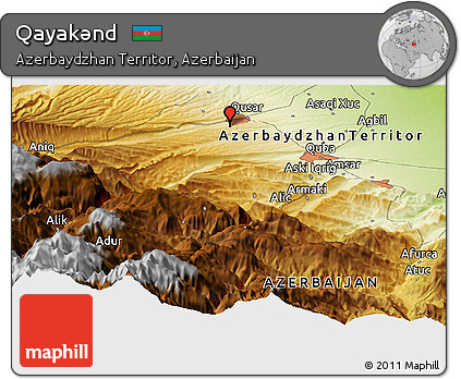 Physical Panoramic Map of Qayakǝnd
