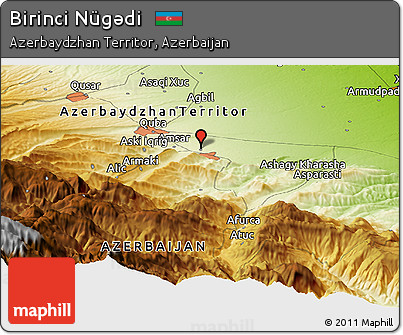 Physical Panoramic Map of Birinci Nügǝdi