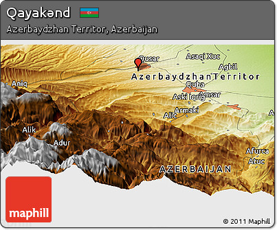 Physical Panoramic Map of Qayakǝnd