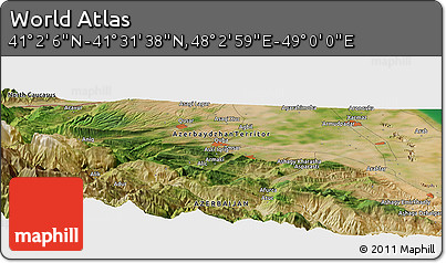 Satellite Panoramic Map of the Area around 41° 16' 52" N, 48° 31' 29" E