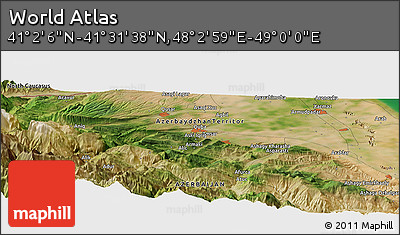 Satellite Panoramic Map of the Area around 41° 16' 52" N, 48° 31' 29" E