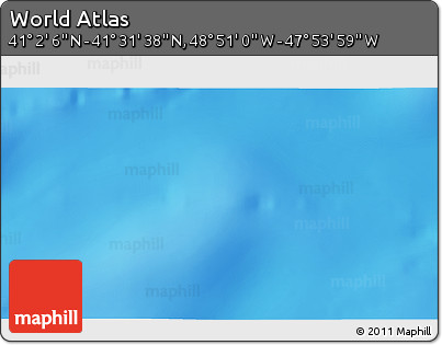 Physical 3D Map of the Area around 41° 16' 52" N, 48° 22' 30" W