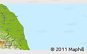Physical 3D Map of the area around 41° 16' 52" N, 49° 22' 30" E
