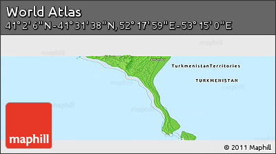 Political Panoramic Map of the Area around 41° 16' 52" N, 52° 46' 29" E