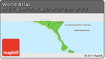 Political Panoramic Map of the Area around 41° 16' 52" N, 52° 46' 29" E