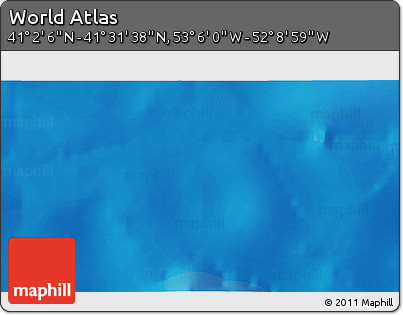 Physical 3D Map of the Area around 41° 16' 52" N, 52° 37' 30" W