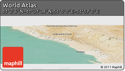 Satellite Panoramic Map of the Area around 41° 16' 52" N, 54° 28' 30" E