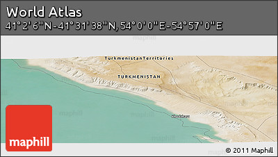 Satellite Panoramic Map of the Area around 41° 16' 52" N, 54° 28' 30" E
