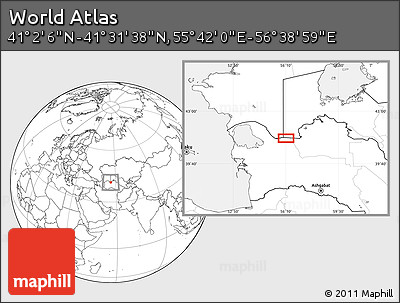 Blank Location Map of the Area around 41° 16' 52" N, 56° 10' 29" E