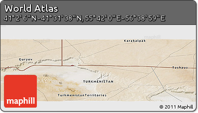Satellite Panoramic Map of the Area around 41° 16' 52" N, 56° 10' 29" E