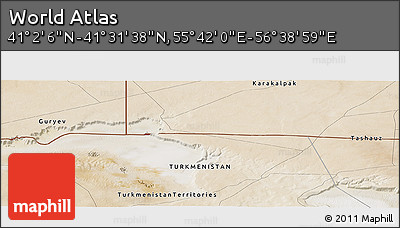 Satellite Panoramic Map of the Area around 41° 16' 52" N, 56° 10' 29" E