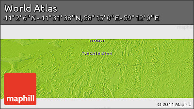 Physical Panoramic Map of the Area around 41° 16' 52" N, 58° 43' 30" E