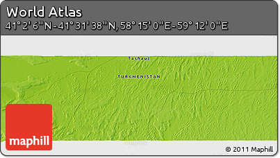 Physical Panoramic Map of the Area around 41° 16' 52" N, 58° 43' 30" E