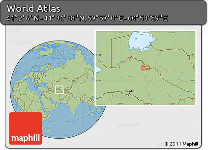 Savanna Style Location Map of the Area around 41° 16' 52" N, 60° 25' 29" E