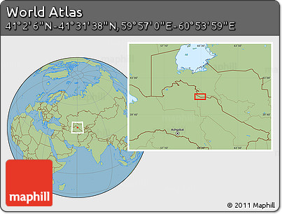 Savanna Style Location Map of the Area around 41° 16' 52" N, 60° 25' 29" E