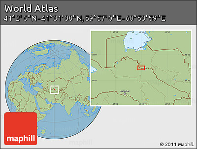 Savanna Style Location Map of the Area around 41° 16' 52" N, 60° 25' 29" E