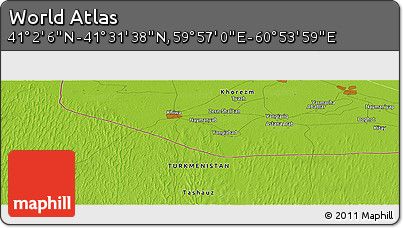 Physical Panoramic Map of the Area around 41° 16' 52" N, 60° 25' 29" E