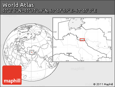Blank Location Map of the Area around 41° 16' 52" N, 61° 16' 29" E