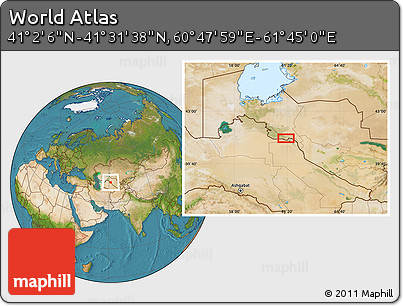 Satellite Location Map of the Area around 41° 16' 52" N, 61° 16' 29" E