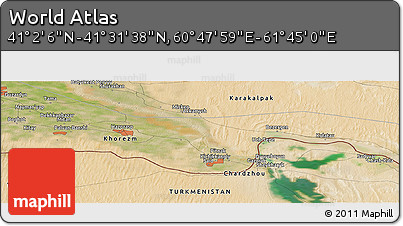 Satellite Panoramic Map of the Area around 41° 16' 52" N, 61° 16' 29" E