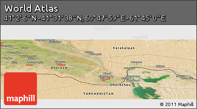 Satellite Panoramic Map of the Area around 41° 16' 52" N, 61° 16' 29" E