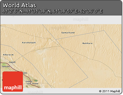 Satellite 3D Map of the Area around 41° 16' 52" N, 62° 7' 30" E