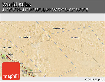 Satellite 3D Map of the Area around 41° 16' 52" N, 62° 7' 30" E