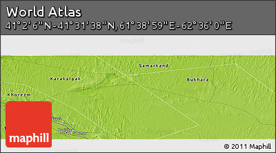 Physical Panoramic Map of the Area around 41° 16' 52" N, 62° 7' 30" E