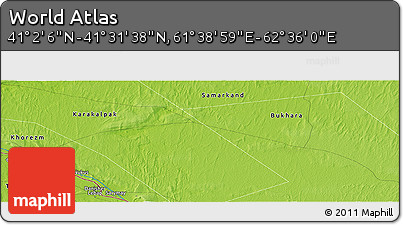 Physical Panoramic Map of the Area around 41° 16' 52" N, 62° 7' 30" E