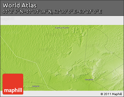 Physical 3D Map of the Area around 41° 16' 52" N, 62° 58' 30" E