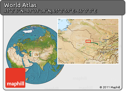 Satellite Location Map of the Area around 41° 16' 52" N, 65° 31' 30" E