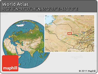 Satellite Location Map of the Area around 41° 16' 52" N, 65° 31' 30" E