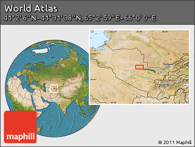 Satellite Location Map of the Area around 41° 16' 52" N, 65° 31' 30" E