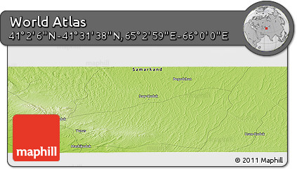 Physical Panoramic Map of the Area around 41° 16' 52" N, 65° 31' 30" E