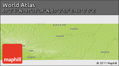 Physical Panoramic Map of the Area around 41° 16' 52" N, 65° 31' 30" E