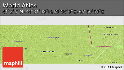 Physical Panoramic Map of the Area around 41° 16' 52" N, 66° 22' 30" E