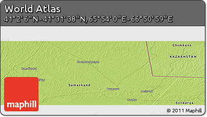 Physical Panoramic Map of the Area around 41° 16' 52" N, 66° 22' 30" E