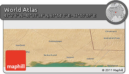 Satellite Panoramic Map of the Area around 41° 16' 52" N, 66° 22' 30" E