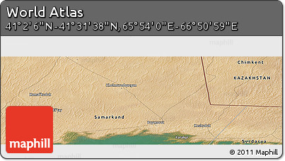 Satellite Panoramic Map of the Area around 41° 16' 52" N, 66° 22' 30" E