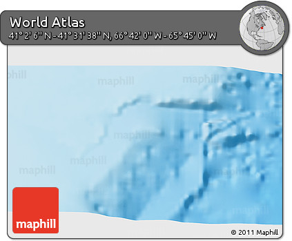 Shaded Relief 3D Map of the Area around 41° 16' 52" N, 66° 13' 29" W