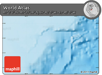 Physical Map of the Area around 41° 16' 52" N, 66° 13' 29" W