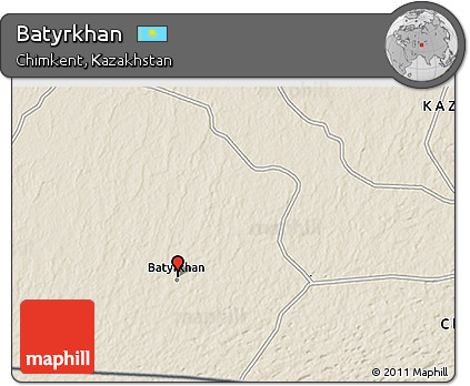 Shaded Relief 3D Map of Batyrkhan