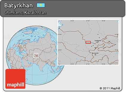 Gray Location Map of Batyrkhan