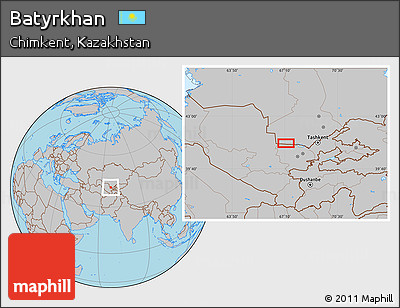 Gray Location Map of Batyrkhan