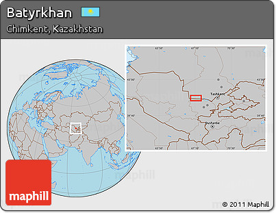 Gray Location Map of Batyrkhan