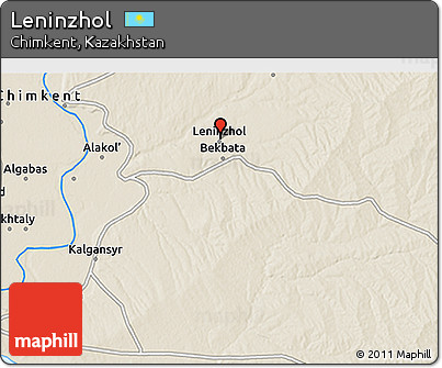 Shaded Relief 3D Map of Leninzhol