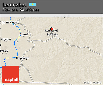 Shaded Relief 3D Map of Leninzhol