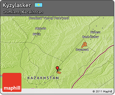 Physical 3D Map of Kyzylasker