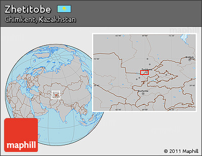 Gray Location Map of Zhetitobe
